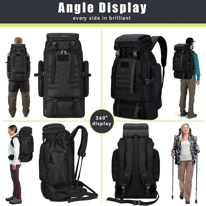 80L Taktischer Wanderrucksack – Wasserdichter Camping & Outdoor Rucksack mit Regenschutz