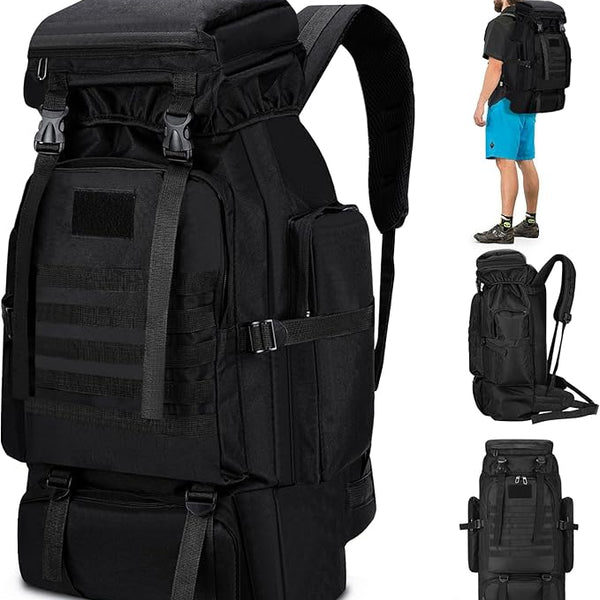 80L Taktischer Wanderrucksack – Wasserdichter Camping & Outdoor Rucksack mit Regenschutz