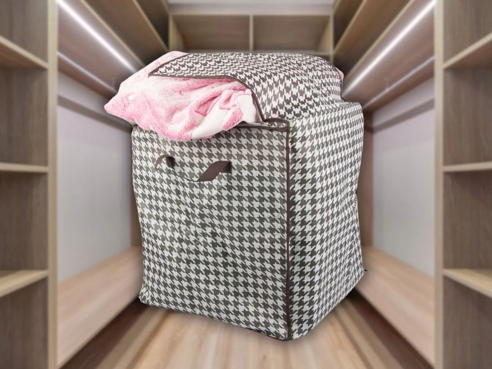 Kleiderschrank Organizer 180L faltbar – Stoff Aufbewahrungsbox in Leinenoptik
