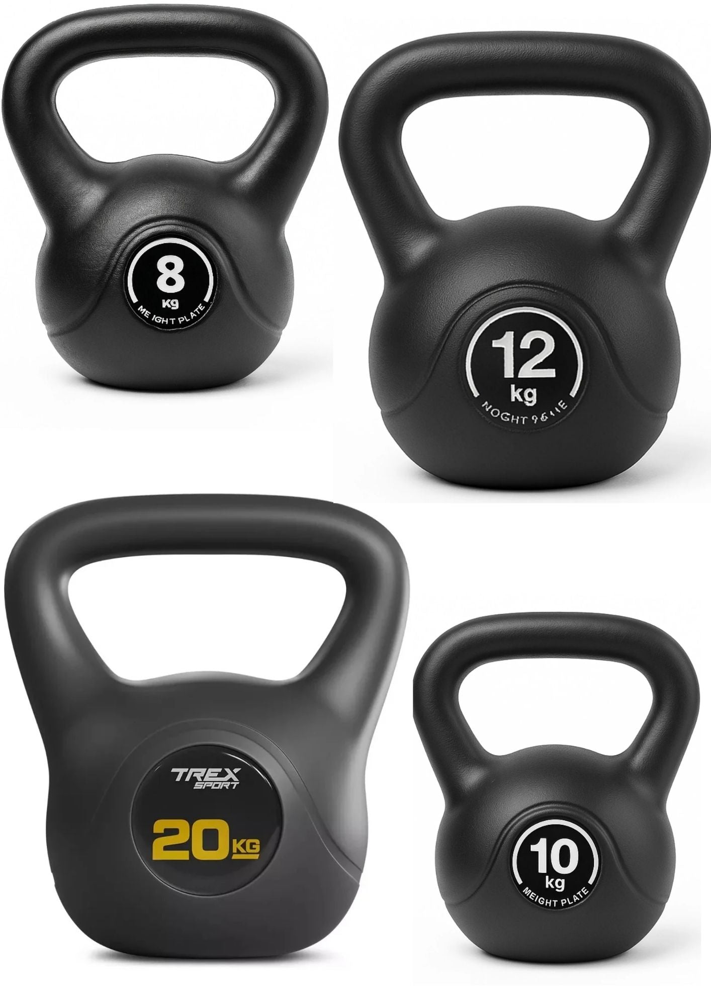 Kettlebell 2–20 kg aus Kunststoff – Ergonomische Kugelhantel für effektives Training