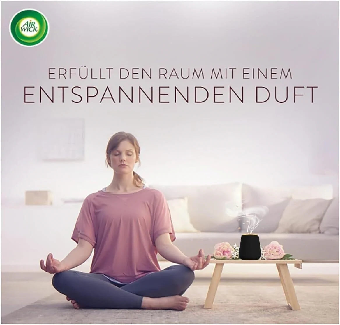 Air Wick Aroma-Öl Starterset Cotton & Weiße Orchidee – Lufterfrischer mit regulierbarer Duftintensität