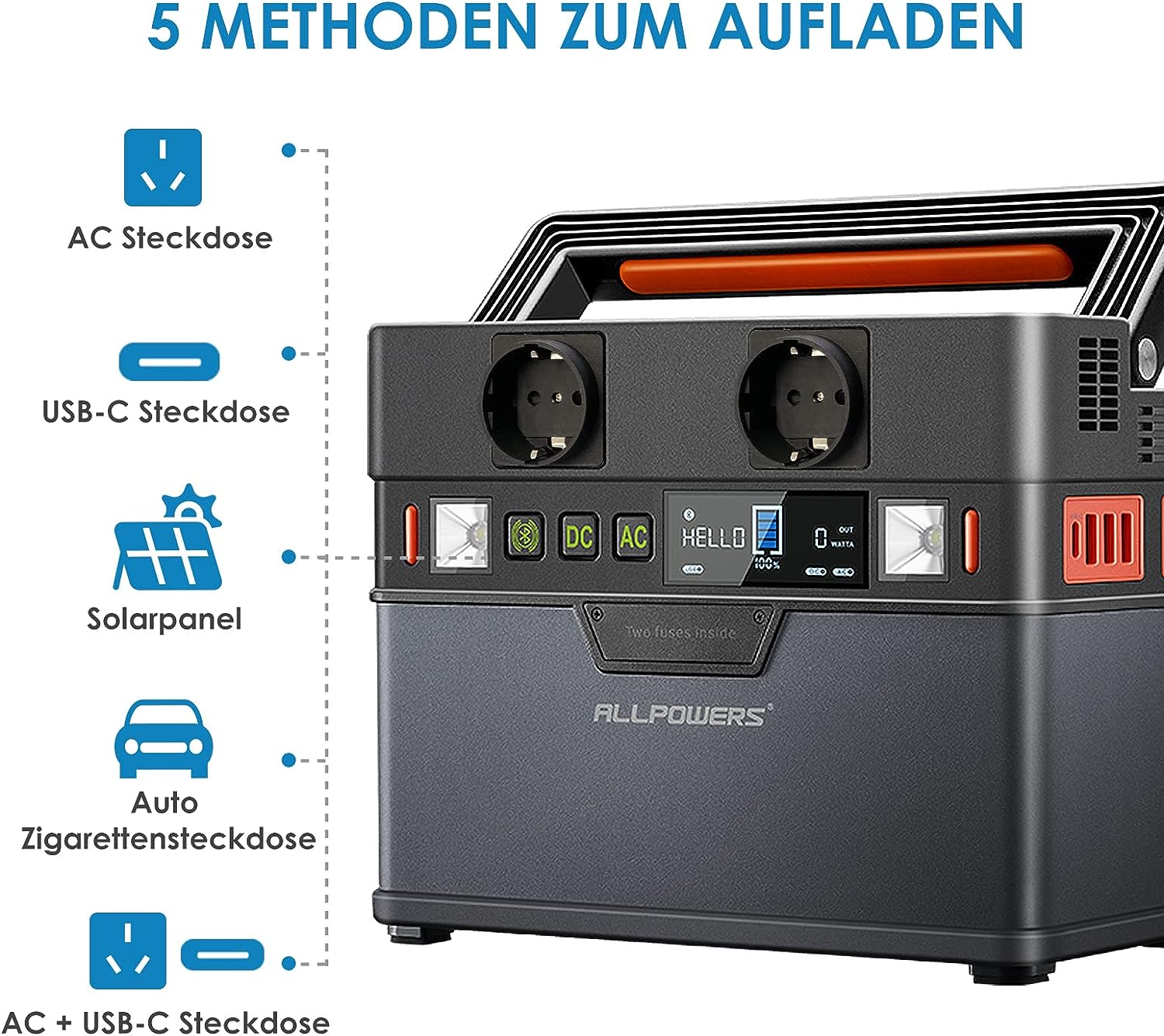 ALLPOWERS Solar Portable Power Station 78000mAh 300W Portable with AC/USB Output