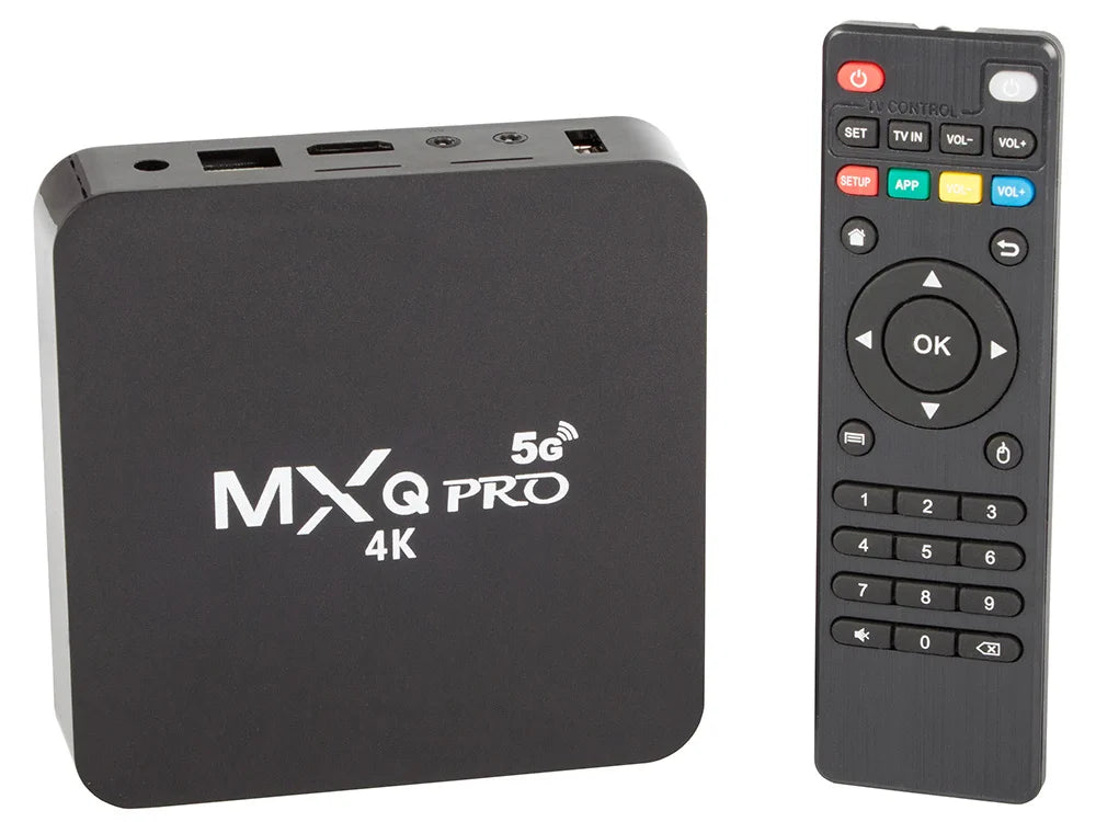 Android 14 TV Box 4K – Smart Media Player mit 2 GB RAM, 16 GB Speicher, WLAN, HDMI, LAN und 4x USB