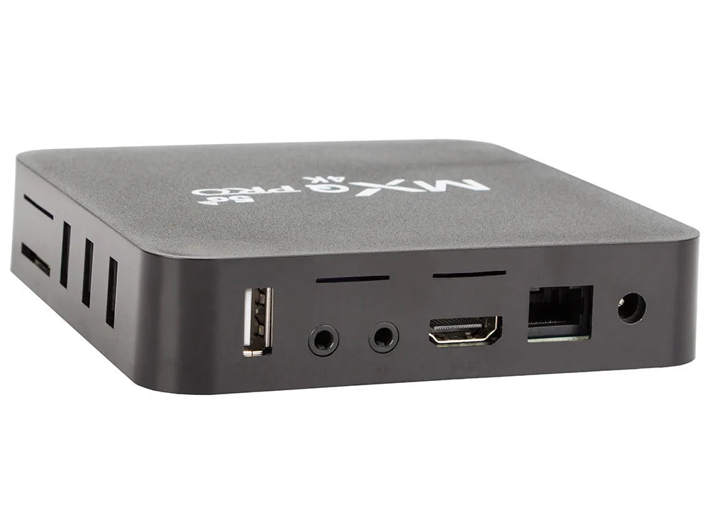 Android 14 TV Box 4K – Smart Media Player mit 2 GB RAM, 16 GB Speicher, WLAN, HDMI, LAN und 4x USB