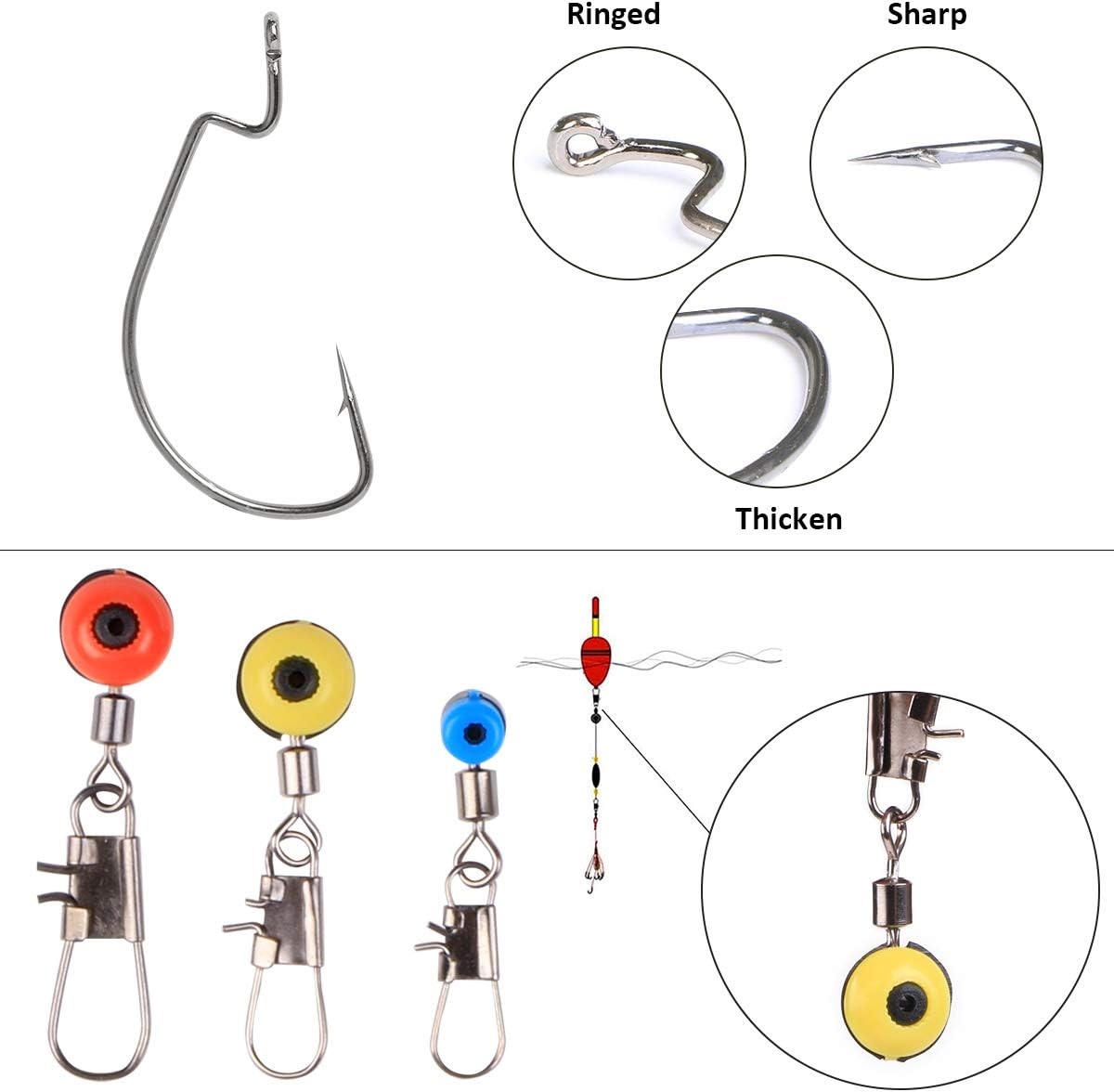 191-teiliges Angelzubehör Set mit Tackle Box – Haken, Sinker, Wirbel & mehr 🐟  🎣