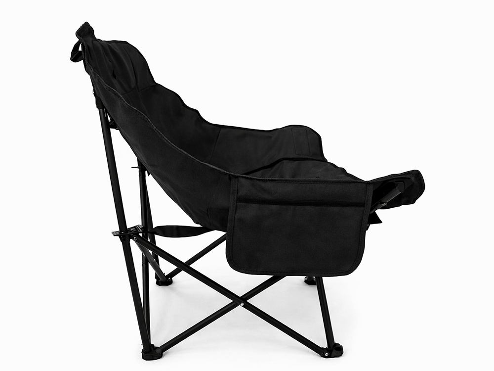 Angelstuhl Campingstuhl faltbar – Outdoor Klappstuhl mit Tragetasche Schwarz