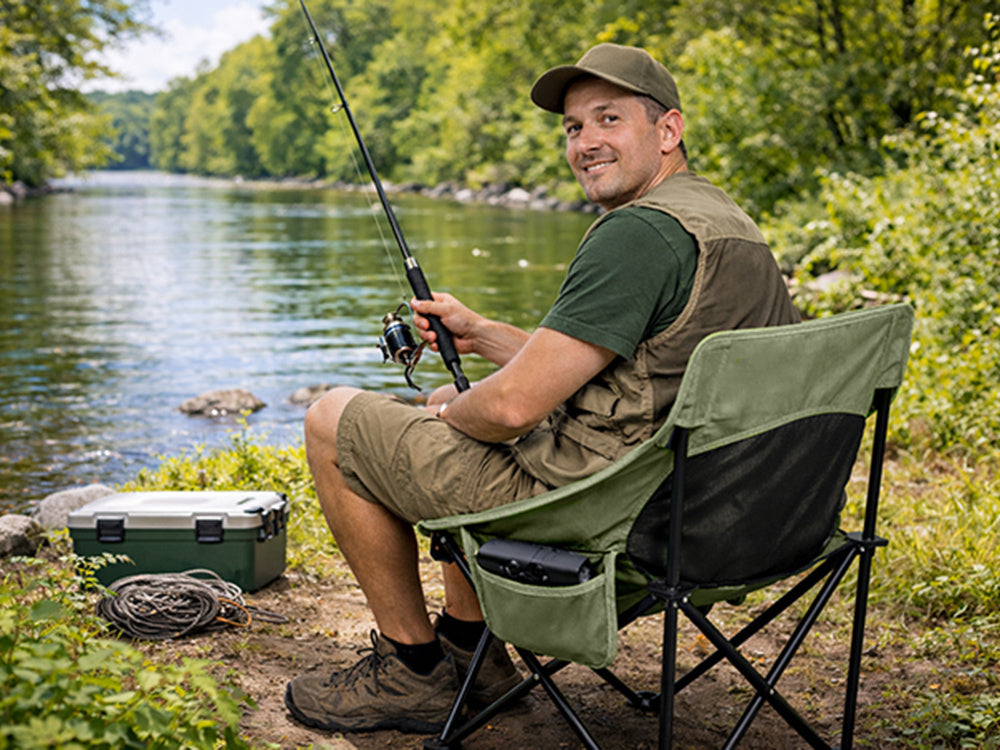 Angelstuhl faltbar Campingstuhl mit Tasche Tragetasche Outdoor bequem