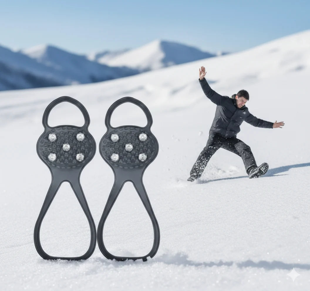 Anti-Rutsch Schuhüberzüge mit 5 Stahlzähnen – Winter Eiskrallen Größe 35–40