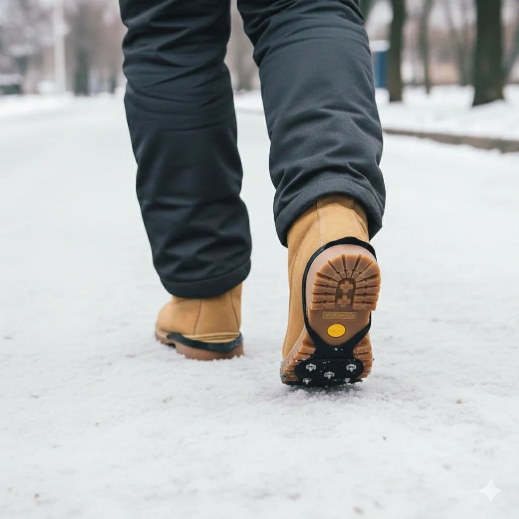 Anti-Rutsch Schuhüberzüge mit 5 Stahlzähnen – Winter Eiskrallen Größe 35–40