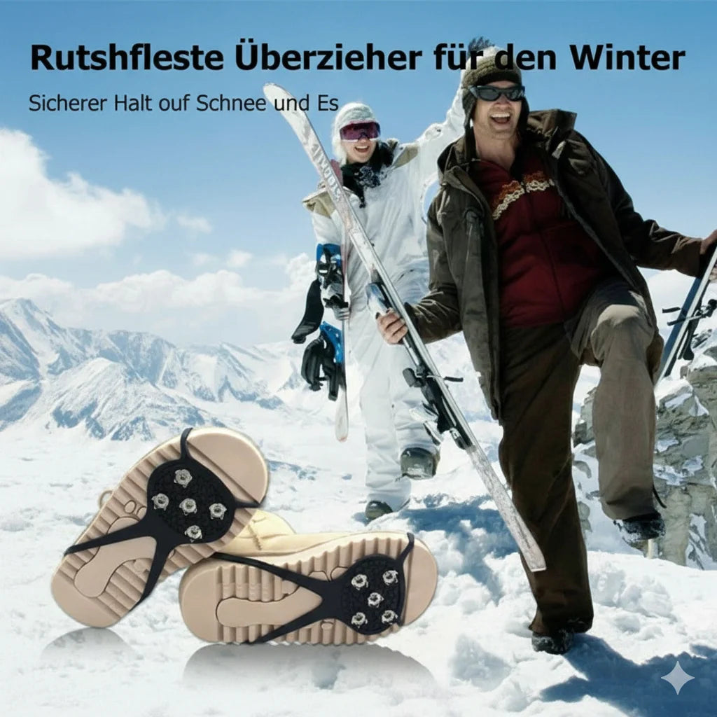 Anti-Rutsch Schuhüberzüge mit 5 Stahlzähnen – Winter Eiskrallen Größe 35–40
