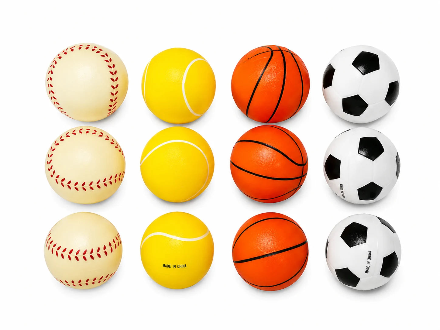 Anti Stress Bälle 12er Set 6,3 cm Knautschball Stressball Entspannung Handtraine