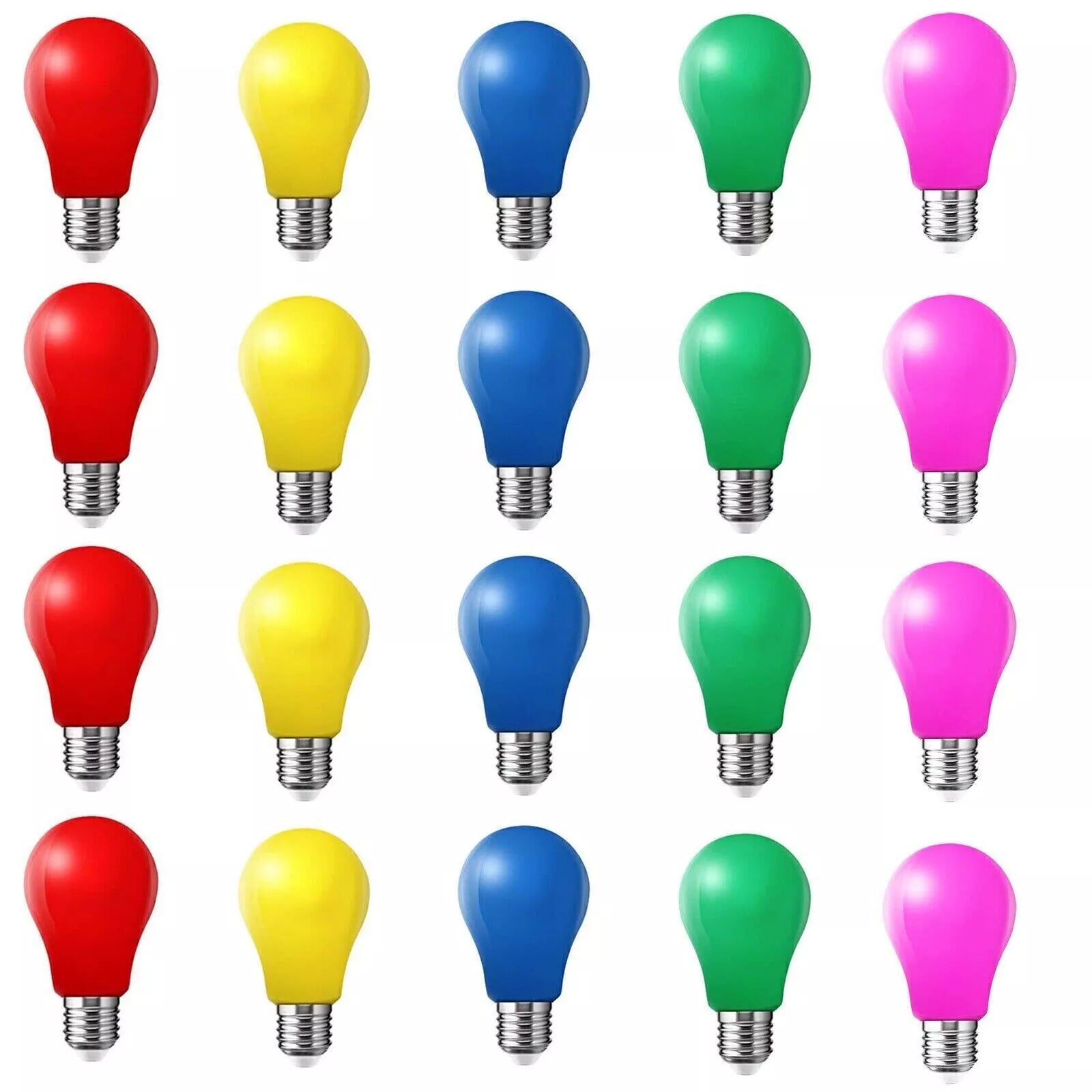 20x colored LED bulbs pear shape 3W E27 mixed colored light bulbs V2