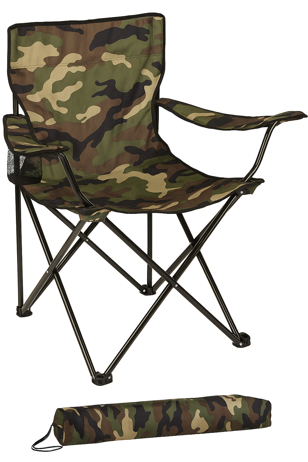 Faltbarer Campingstuhl mit Getränkehalter und Tragetasche – Outdoor Kl