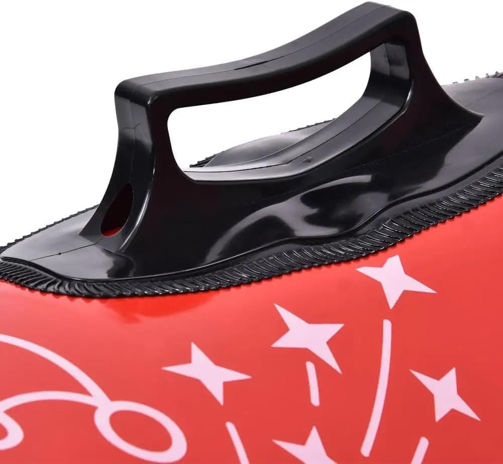 Aufblasbarer Schneereifen 127 cm Rot – Großer Schneeschlitten mit Griffen und Schleppleine bis 220 kg