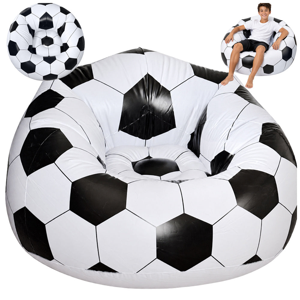 Aufblasbarer Sitzsack Velours – Bequemer Loungesessel Sitzpuff mit Pumpe