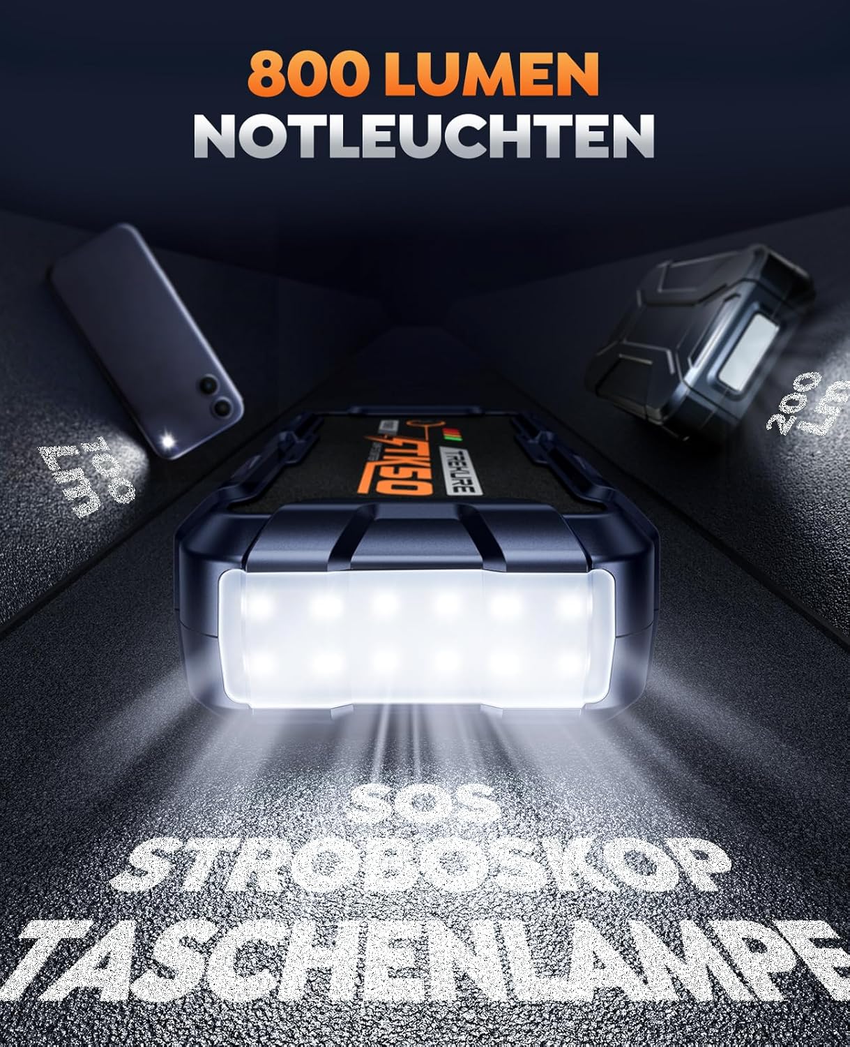 Auto Starthilfe Powerbank 8000A 26800mAh – 12V Booster für Diesel & Benzin