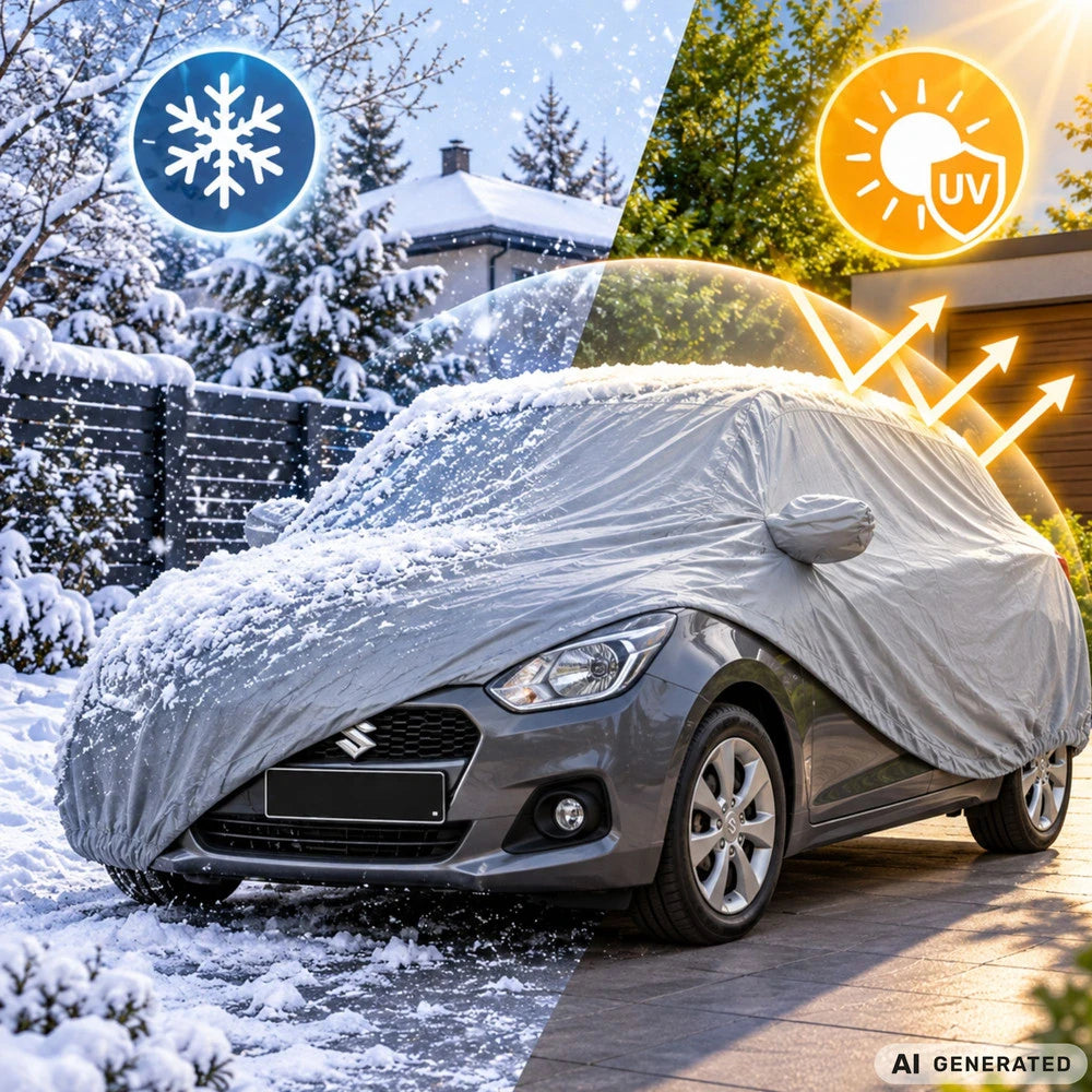 Autoabdeckung Größe M 430 x 160 x 120 cm – wasserdichte PEVA Ganzgarage mit UV-Schutz für Innen & Außen
