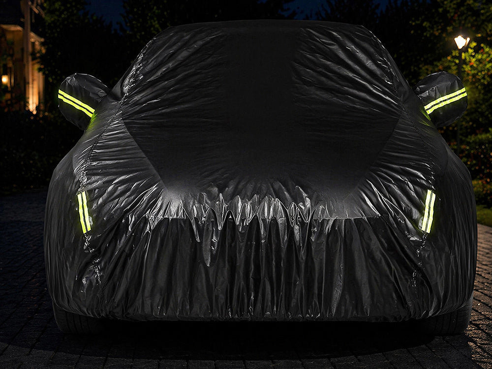 Autoabdeckung XXL wasserdicht – Ganzgarage mit Spiegeltaschen für Sommer & Winter, UV-, Regen- und Schneeschutz