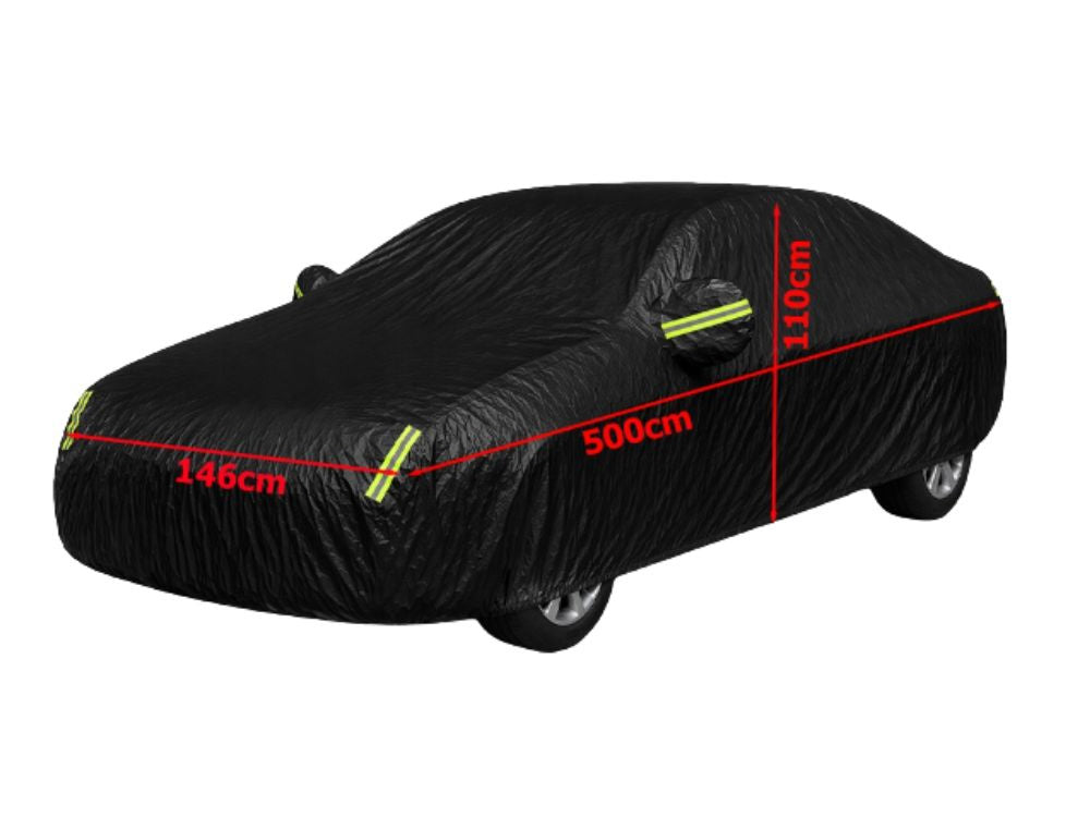 Autoabdeckung XXL wasserdicht – Ganzgarage mit Spiegeltaschen für Sommer & Winter, UV-, Regen- und Schneeschutz