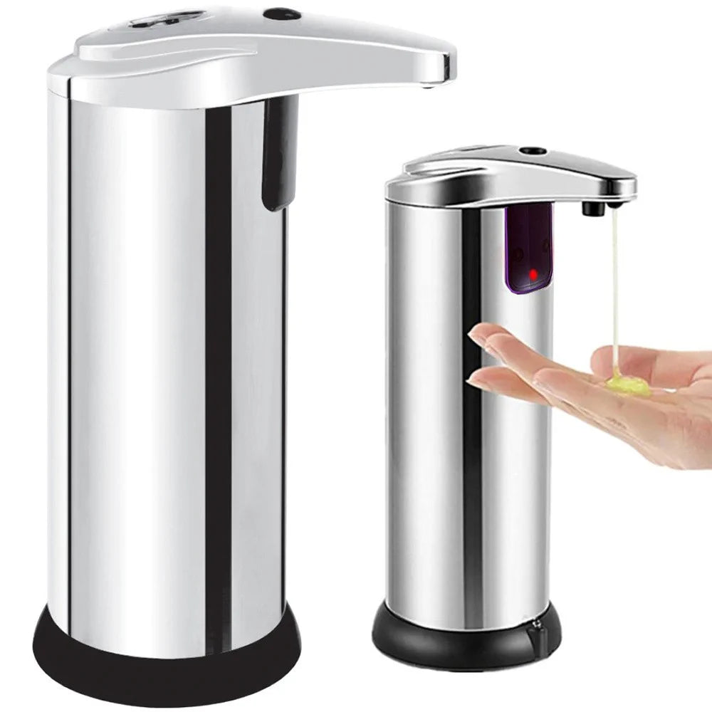 Automatischer Seifenspender 200ml Sensor Berührungslos Flüssigseife Silber