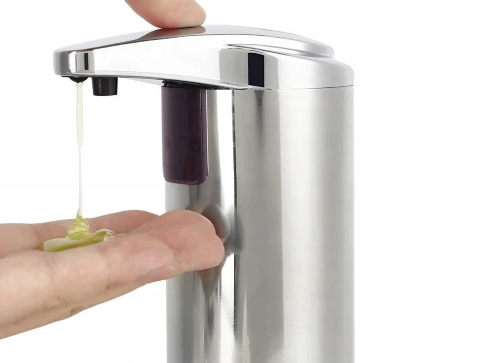Automatischer Seifenspender 200ml Sensor Berührungslos Flüssigseife Silber