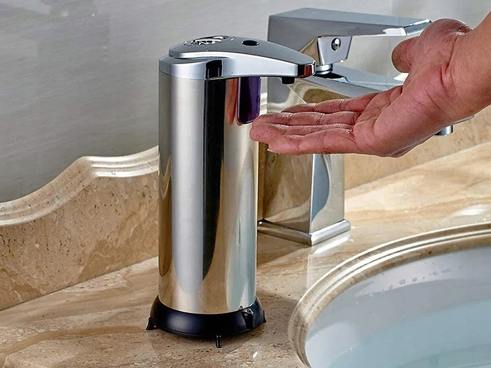 Automatischer Seifenspender 200ml Sensor Berührungslos Flüssigseife Silber