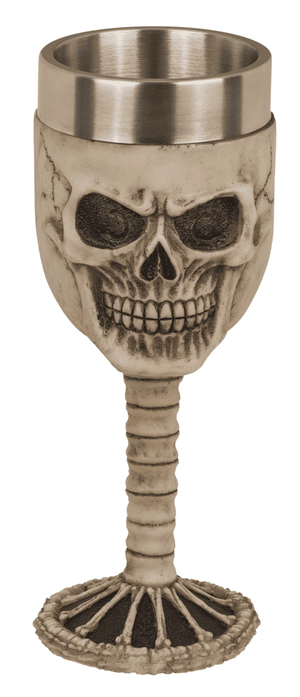 Totenkopf Becher mit Edelstahleinsatz Deko Trinkbecher 19 cm 🖤