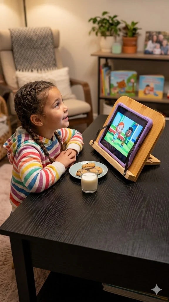 Bambus Buchständer verstellbar 8 Neigungsstufen – Leseständer klappbar für Bücher Tablet Küche Büro
