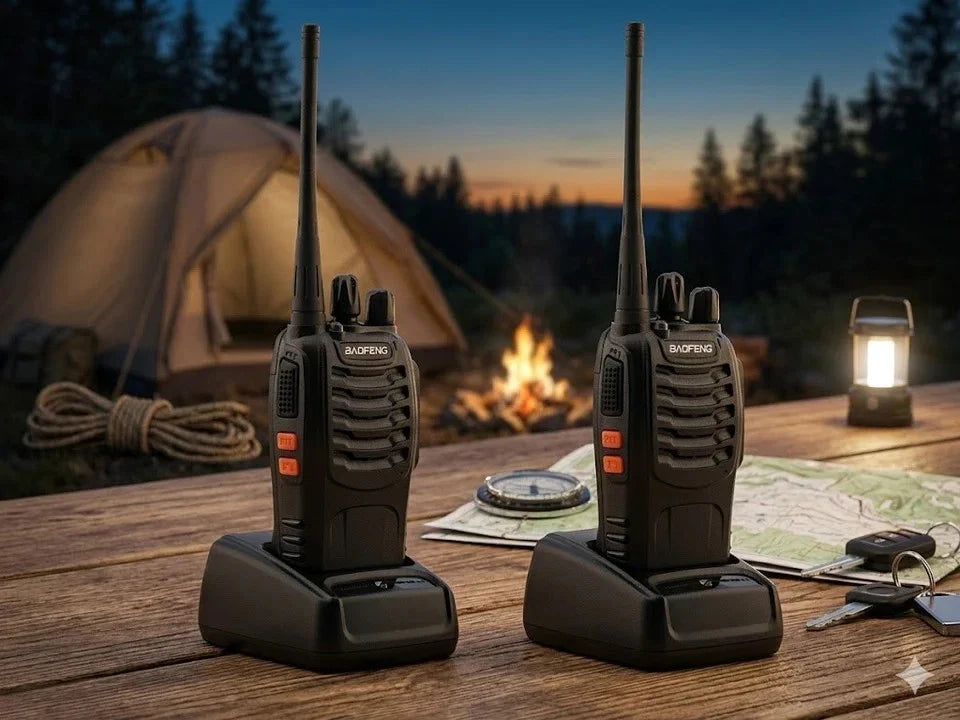 Baofeng Walkie Talkie Funkgerät PMR 16 Kanäle Reichweite 8km Set