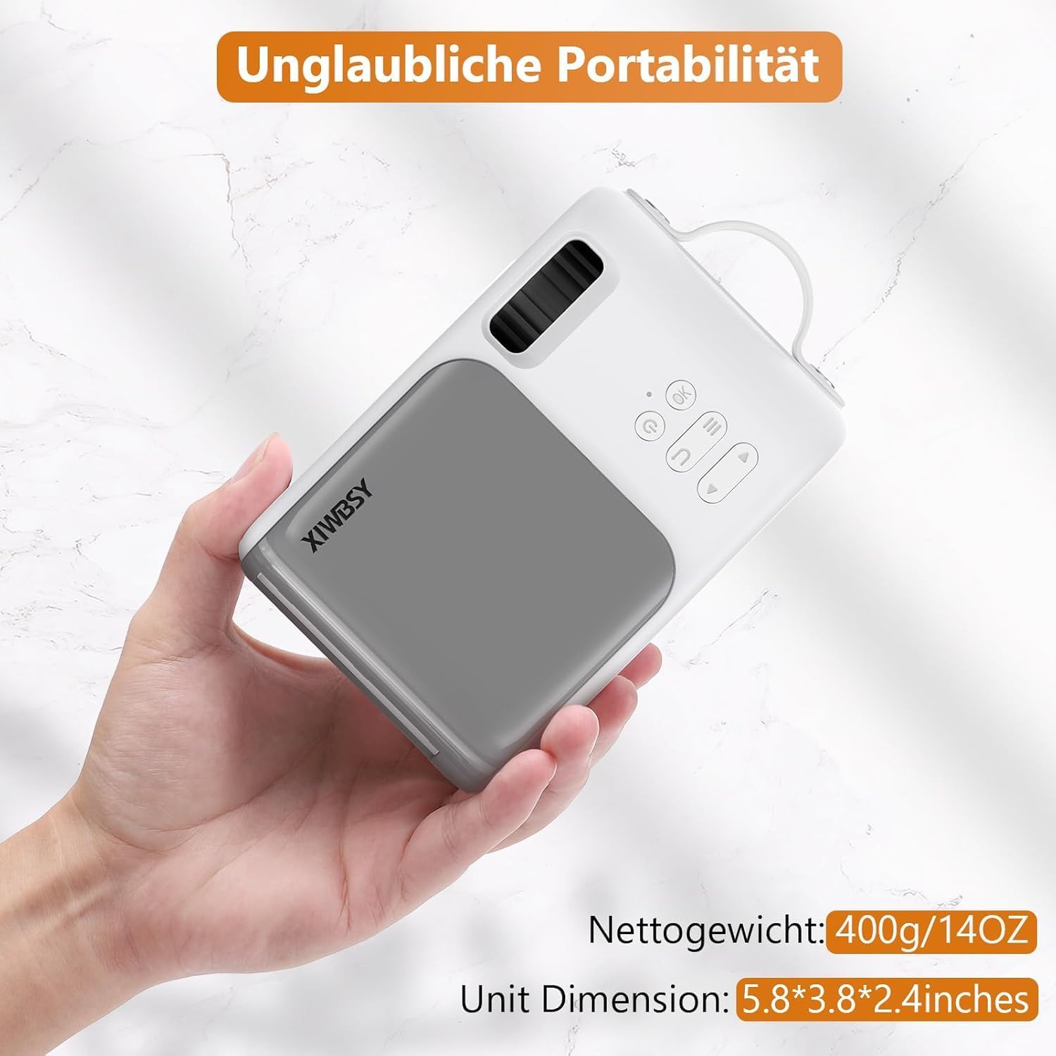 Mini Beamer 10000 Lumen 1080P WiFi Bluetooth LED Projektor Tragbar 🎬Full HD 5G