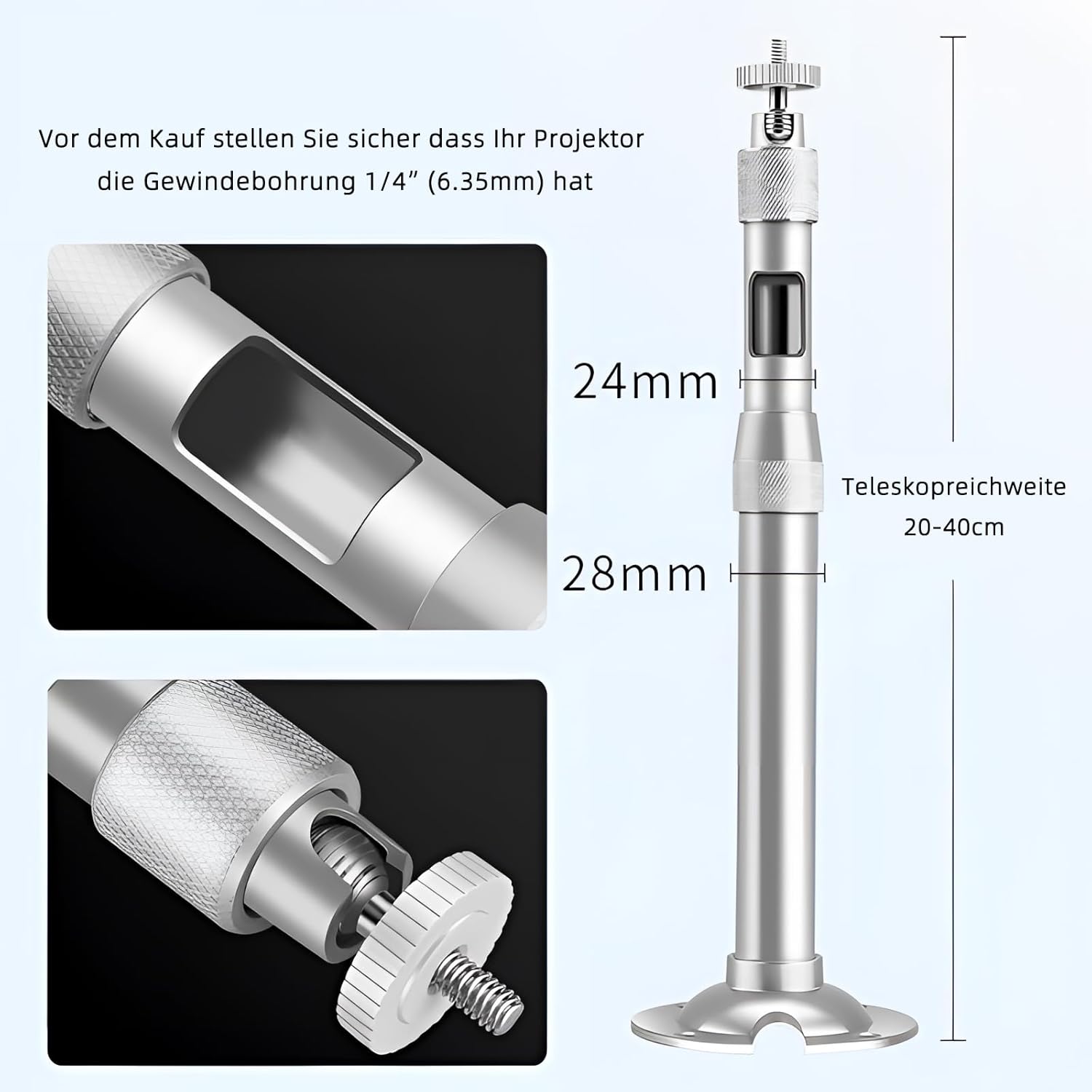 Projector 2 pieces ceiling mount 360° extendable wall mount projector 