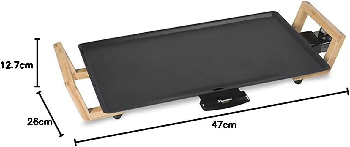 Bestron Elektrischer Tischgrill 2000W – Plancha & Teppanyaki 47x26 cm 4 Personen – Schwarz