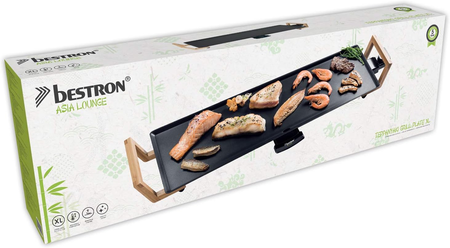 Elektrischer Tischgrill XL für 6 Personen – 1800W Teppanyaki 70x23 cm