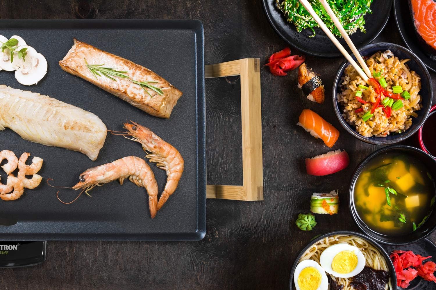 Elektrischer Tischgrill XL für 6 Personen – 1800W Teppanyaki 70x23 cm