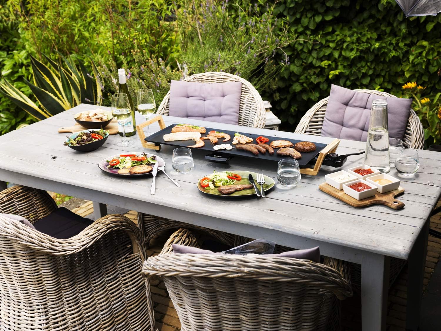 Elektrischer Tischgrill XL für 6 Personen – 1800W Teppanyaki 70x23 cm