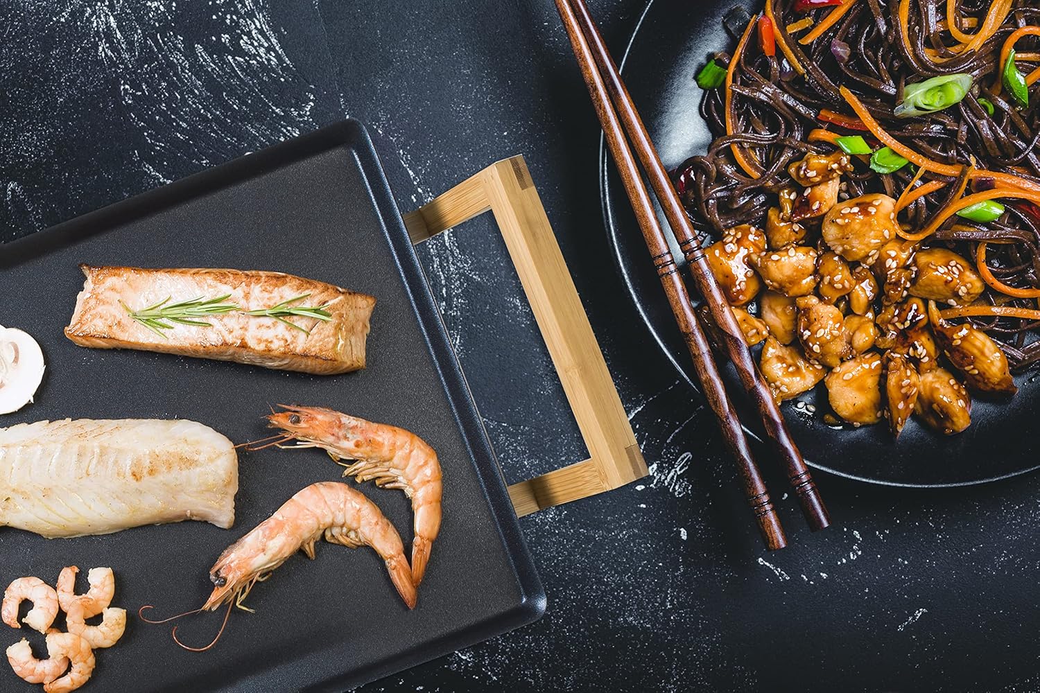 Bestron Elektrischer Tischgrill XXXL | Teppanyaki & Plancha Grillplatte 2000W Antihaftbeschichtung für bis zu 10 Personen