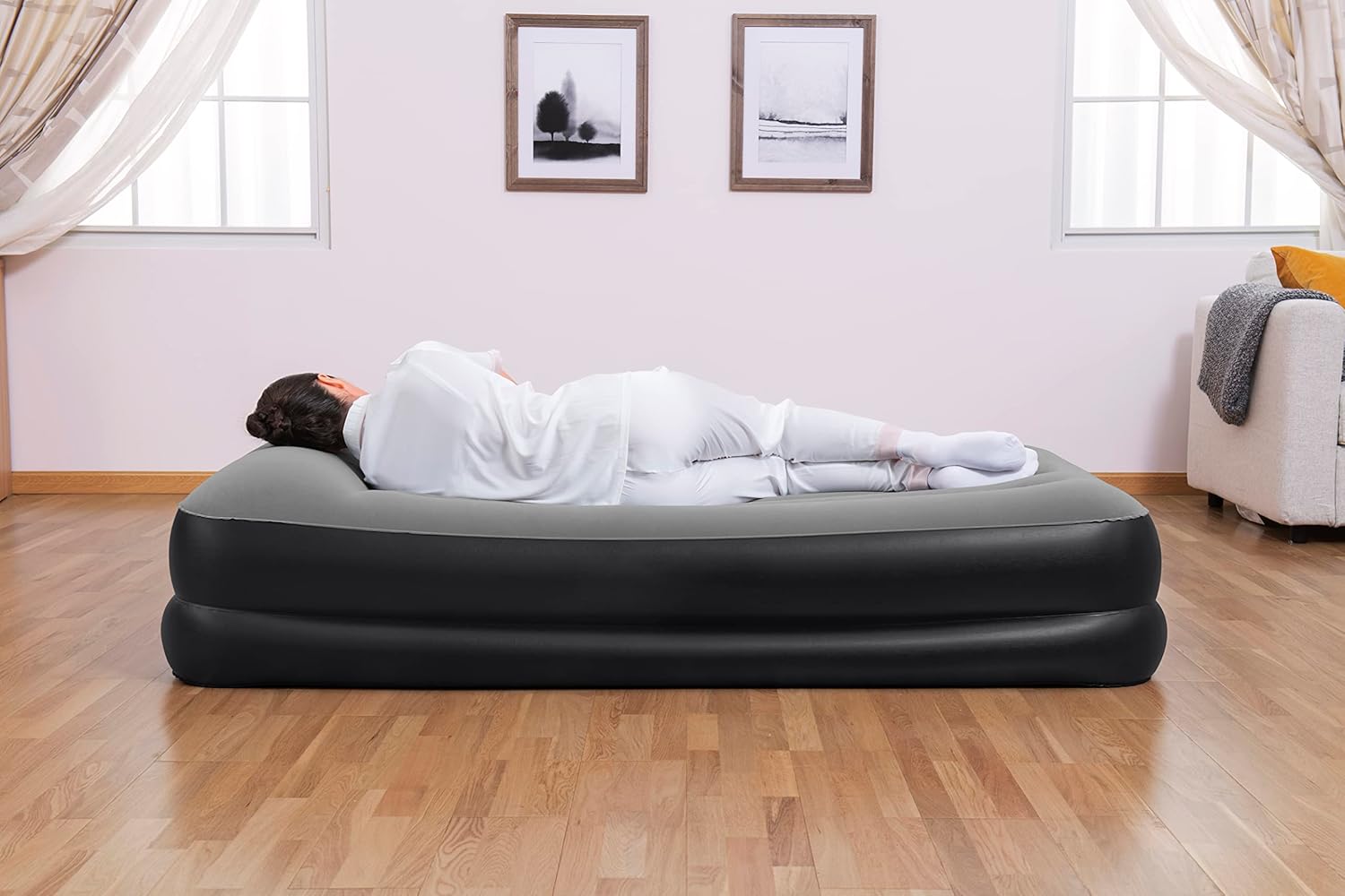 Bestway Luftbett 191x97x46 cm – Einzel Gästebett mit integrierter Pumpe