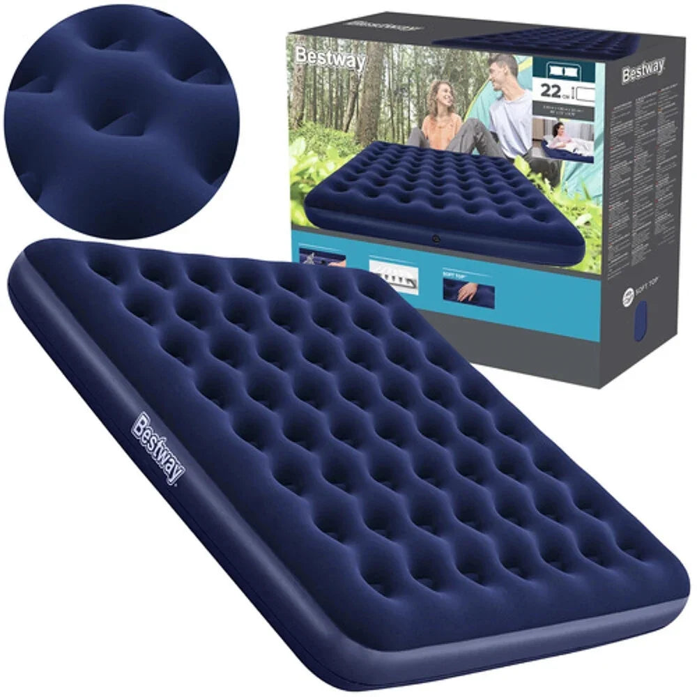 BESTWAY Luftbett 203 × 183 × 22 cm – Aufblasbares Doppelbett für 2 Personen bis 300 kg, Indoor & Camping
