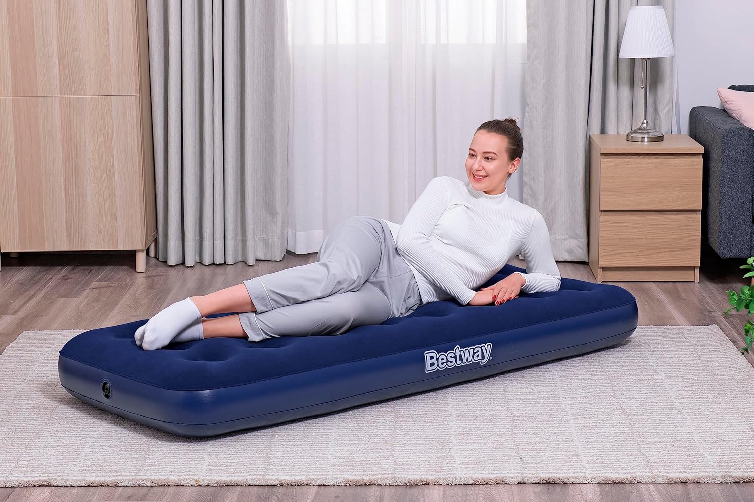 Bestway Luftbett Single 185x76x22cm Gästebett Camping Luftmatratze PVC