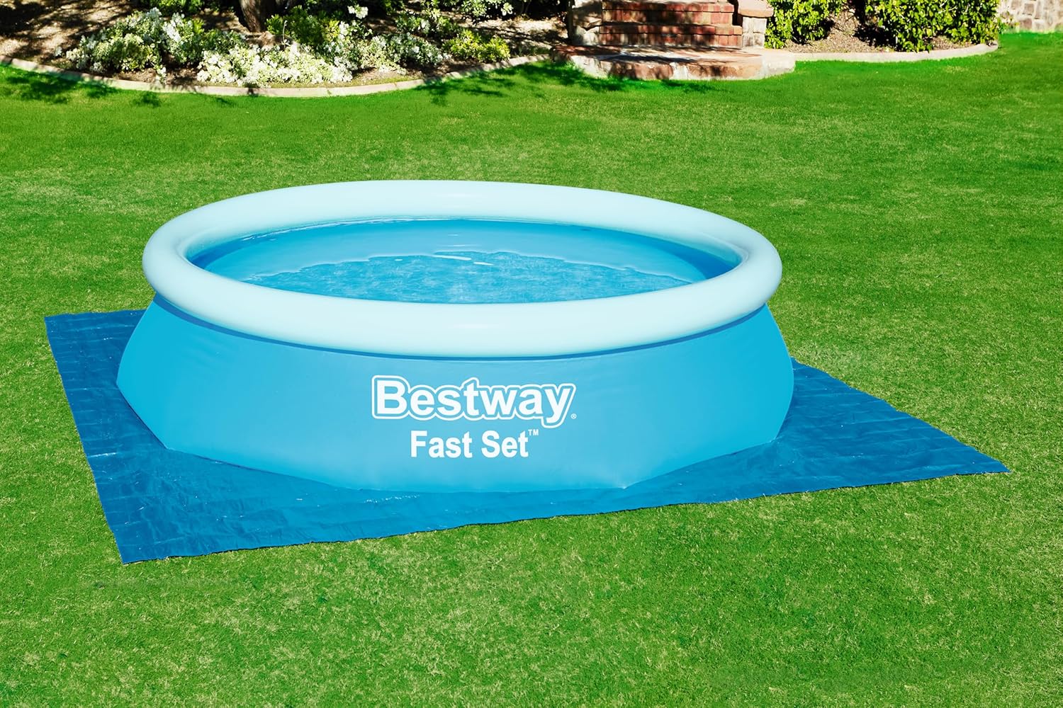 Bestway Pool Bodenplane 335x335 cm PE Unterlage für Aufstellpools bis Ø305 cm