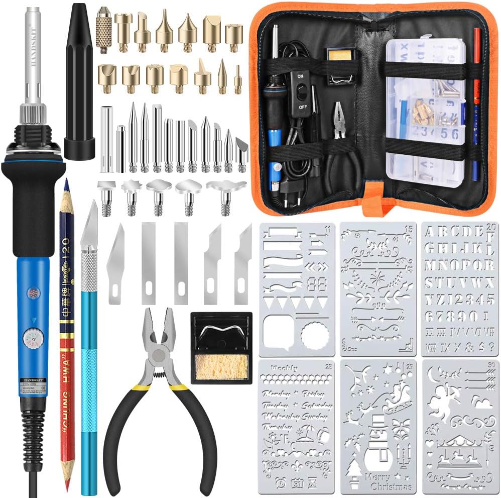 Lötkolben Set Lötset 60W Lötstation Temperatur Einstellbar Soldering Iron Wire