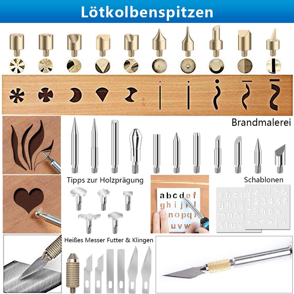 Lötkolben Set Lötset 60W Lötstation Temperatur Einstellbar Soldering Iron Wire