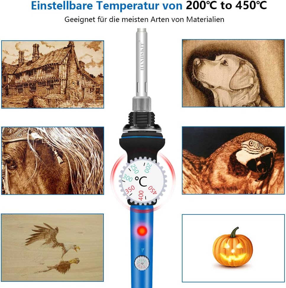 Lötkolben Set Lötset 60W Lötstation Temperatur Einstellbar Soldering Iron Wire