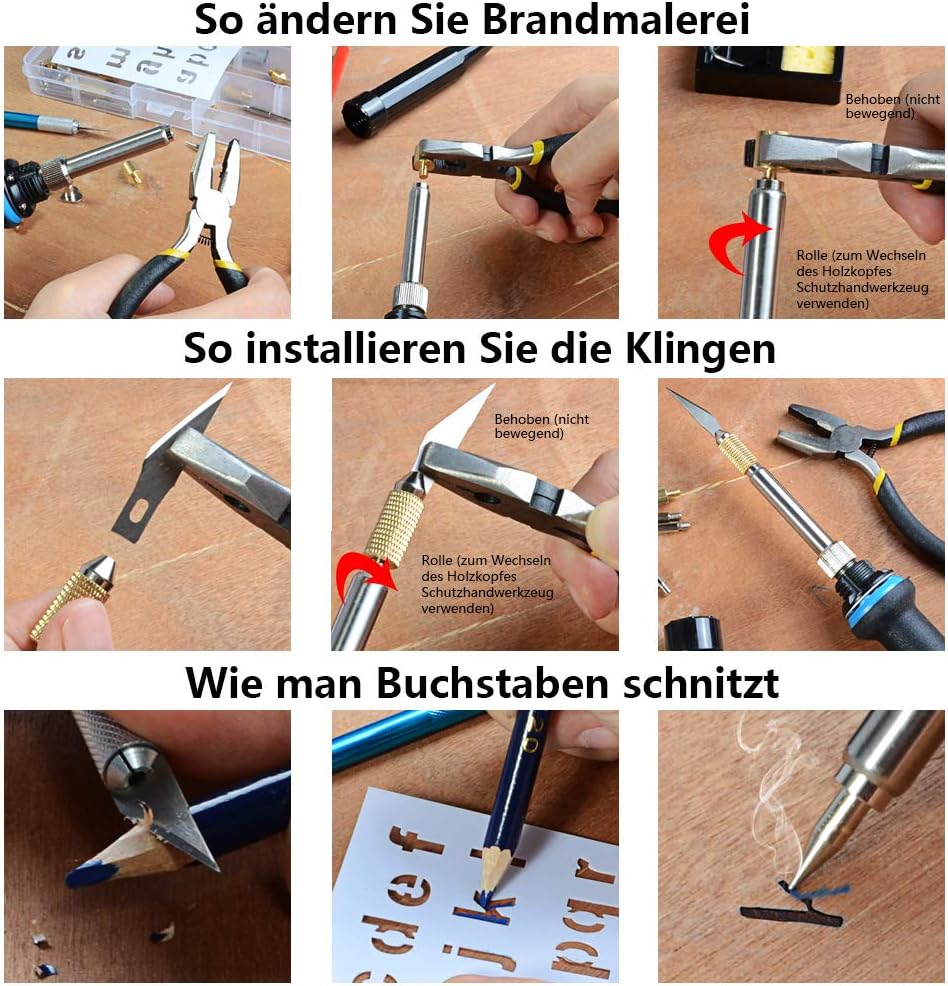 Lötkolben Set Lötset 60W Lötstation Temperatur Einstellbar Soldering Iron Wire