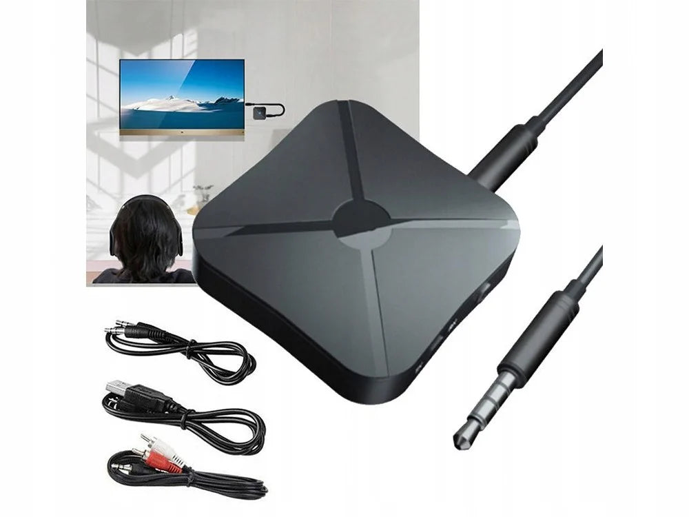 Bluetooth 2in1 Audio Adapter Sender Empfänger TX RX 3,5mm AUX TV Auto Kopfhörer