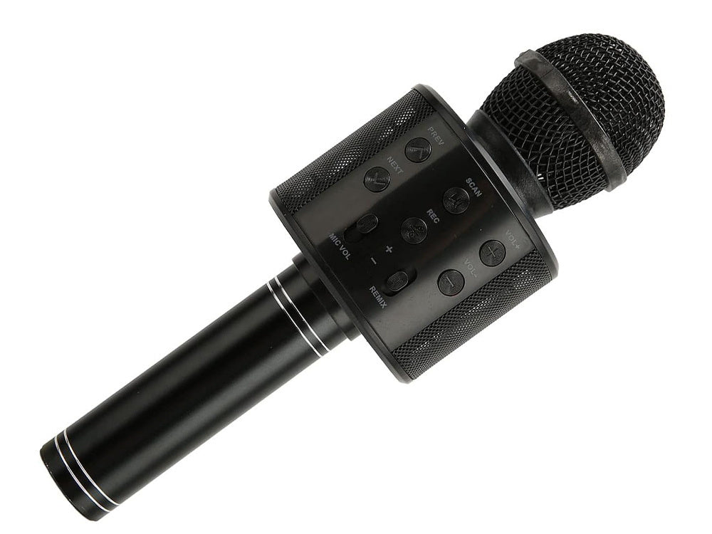 Kabelloses Bluetooth Karaoke Mikrofon mit Lautsprecher & Stimmverzerrer – Schwarz, 23 cm
