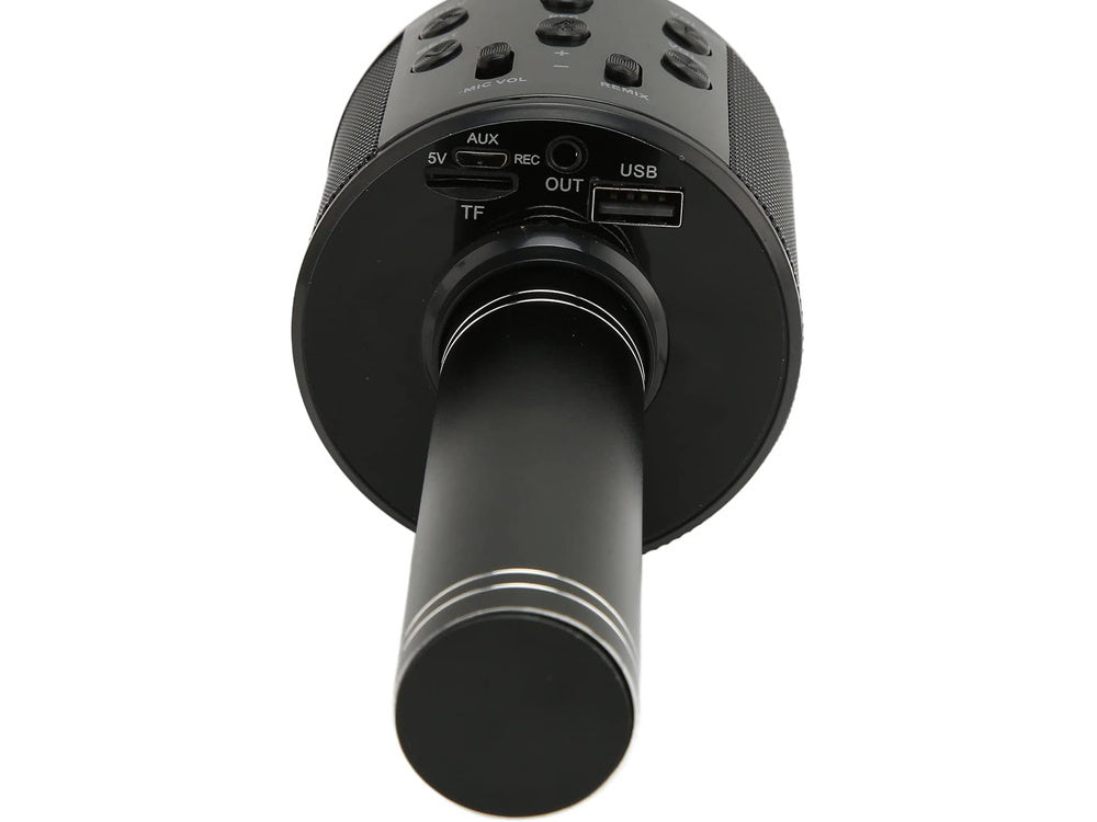 Kabelloses Bluetooth Karaoke Mikrofon mit Lautsprecher & Stimmverzerrer – Schwarz, 23 cm