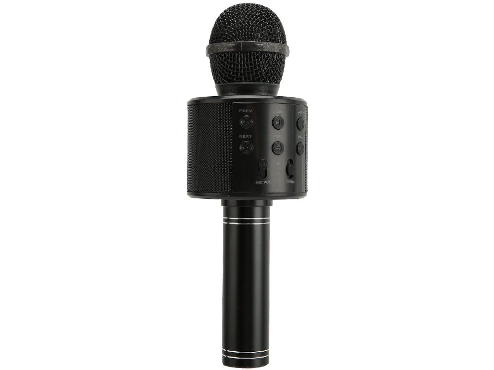 Kabelloses Bluetooth Karaoke Mikrofon mit Lautsprecher & Stimmverzerrer – Schwarz, 23 cm