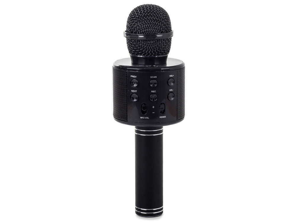 Kabelloses Bluetooth Karaoke Mikrofon mit Lautsprecher & Stimmverzerrer – Schwarz, 23 cm