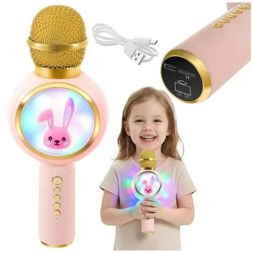 Bluetooth Karaoke Mikrofon Lautsprecher Akku Echo Stimmeffekte Party Geschenk